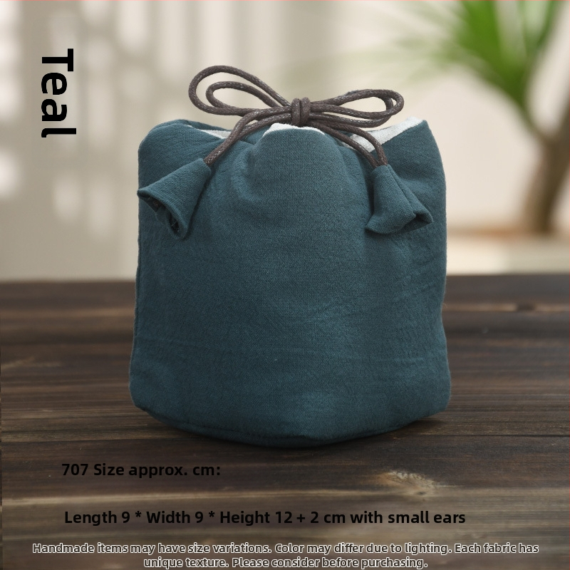 Teaceremónia kiegészítő készlet vászon tároló tasakkal, logó nyomtatott, Ten brocade, 30–70 g, OPP csomagolás