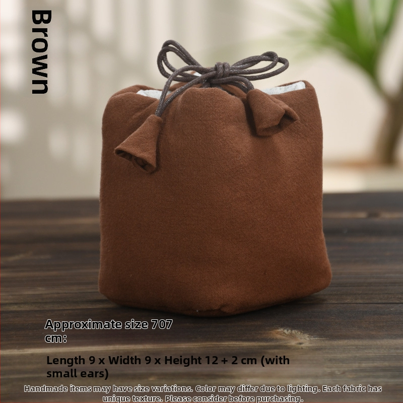 Teaceremónia kiegészítő készlet vászon tároló tasakkal, logó nyomtatott, Ten brocade, 30–70 g, OPP csomagolás