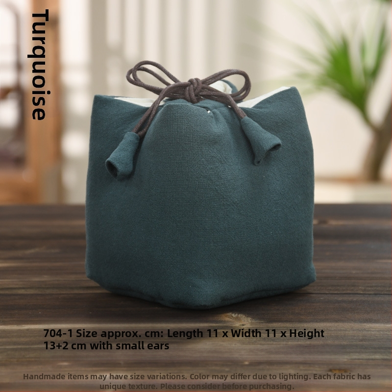 Teaceremónia kiegészítő készlet vászon tároló tasakkal, logó nyomtatott, Ten brocade, 30–70 g, OPP csomagolás