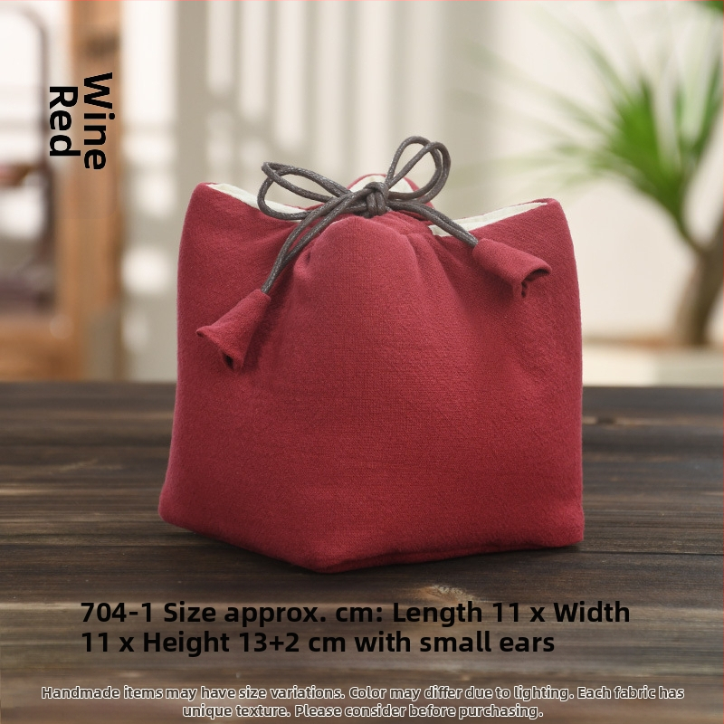 Teaceremónia kiegészítő készlet vászon tároló tasakkal, logó nyomtatott, Ten brocade, 30–70 g, OPP csomagolás