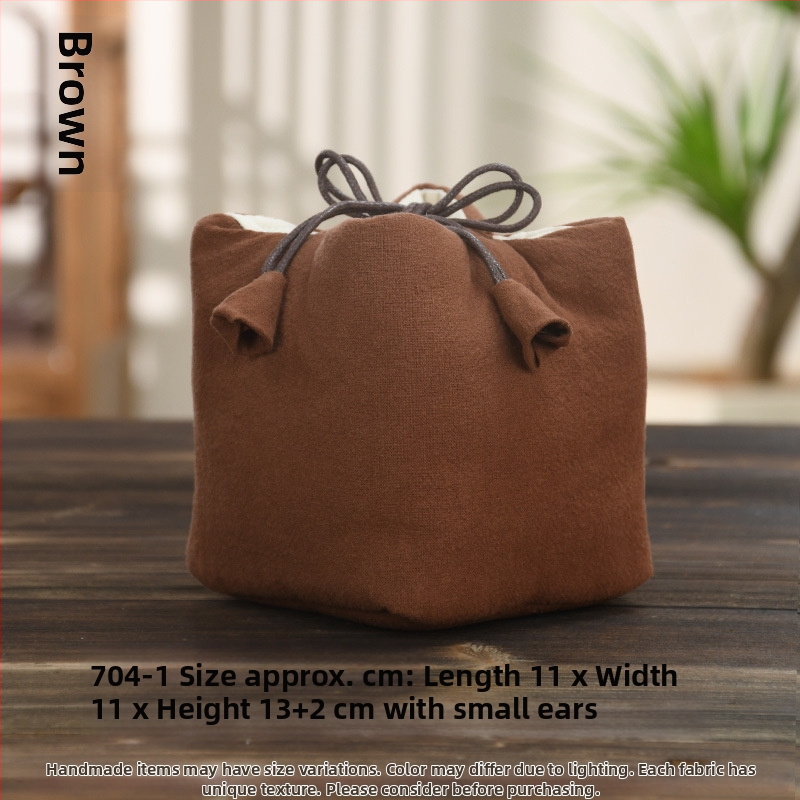 Teaceremónia kiegészítő készlet vászon tároló tasakkal, logó nyomtatott, Ten brocade, 30–70 g, OPP csomagolás