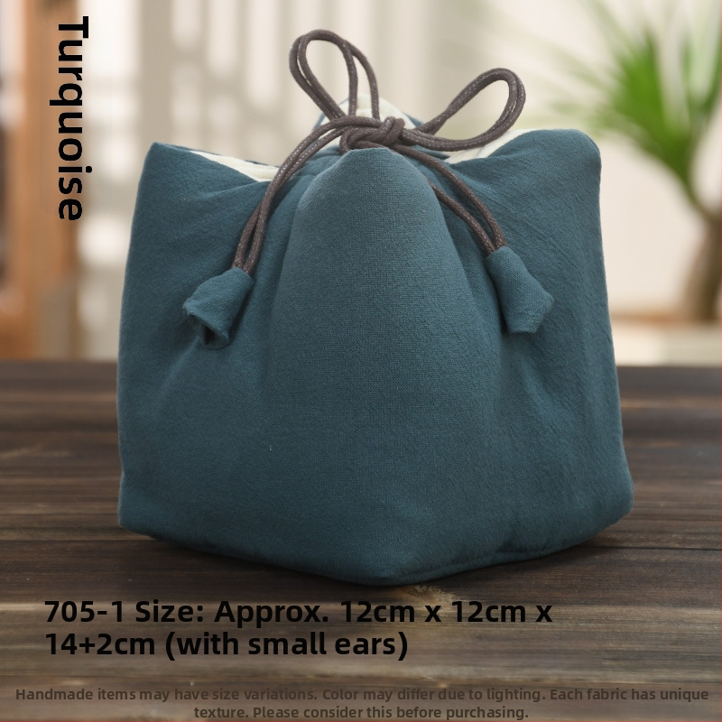 Teaceremónia kiegészítő készlet vászon tároló tasakkal, logó nyomtatott, Ten brocade, 30–70 g, OPP csomagolás