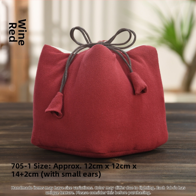 Teaceremónia kiegészítő készlet vászon tároló tasakkal, logó nyomtatott, Ten brocade, 30–70 g, OPP csomagolás