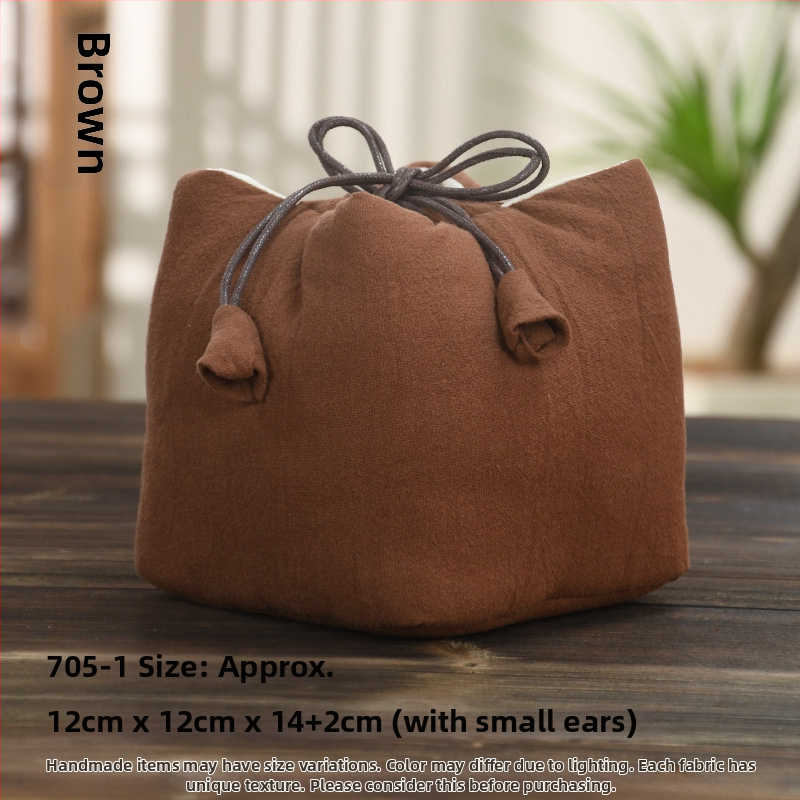 Teaceremónia kiegészítő készlet vászon tároló tasakkal, logó nyomtatott, Ten brocade, 30–70 g, OPP csomagolás