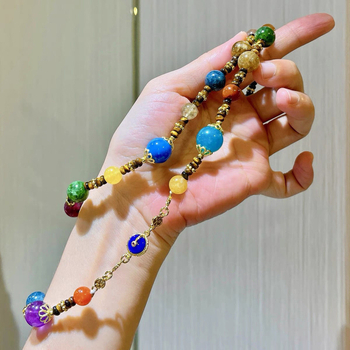 Geometriai réz-cirkon nyaklánc kézzel készített, 18K arany medállal, uniszex