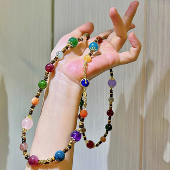 Geometriai réz-cirkon nyaklánc kézzel készített, 18K arany medállal, uniszex