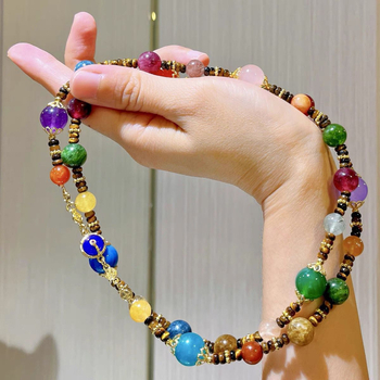 Geometriai réz-cirkon nyaklánc kézzel készített, 18K arany medállal, uniszex