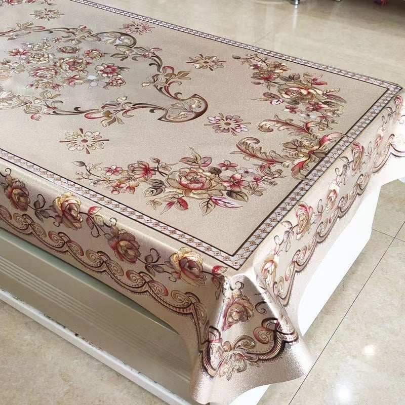 Față de masă din plastic, pătrată, rezistentă la temperatură, stil chinezesc nou