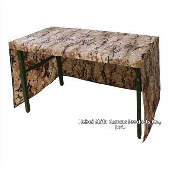 Ūdensizturīgs kamuflāžas galda segums no PVC, taisnstūra forma, kockains raksts