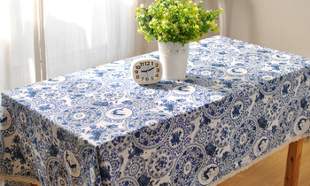 Stolnjak, kineski klasični stil, pamuk-linen smjesa 50/50, pravokutni, kućna upotreba