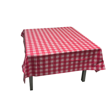 Egyszer használatos műanyag asztalterítő, kör alakú, 0,03 mm, rácsos mintázat, modern egyszerű stílus