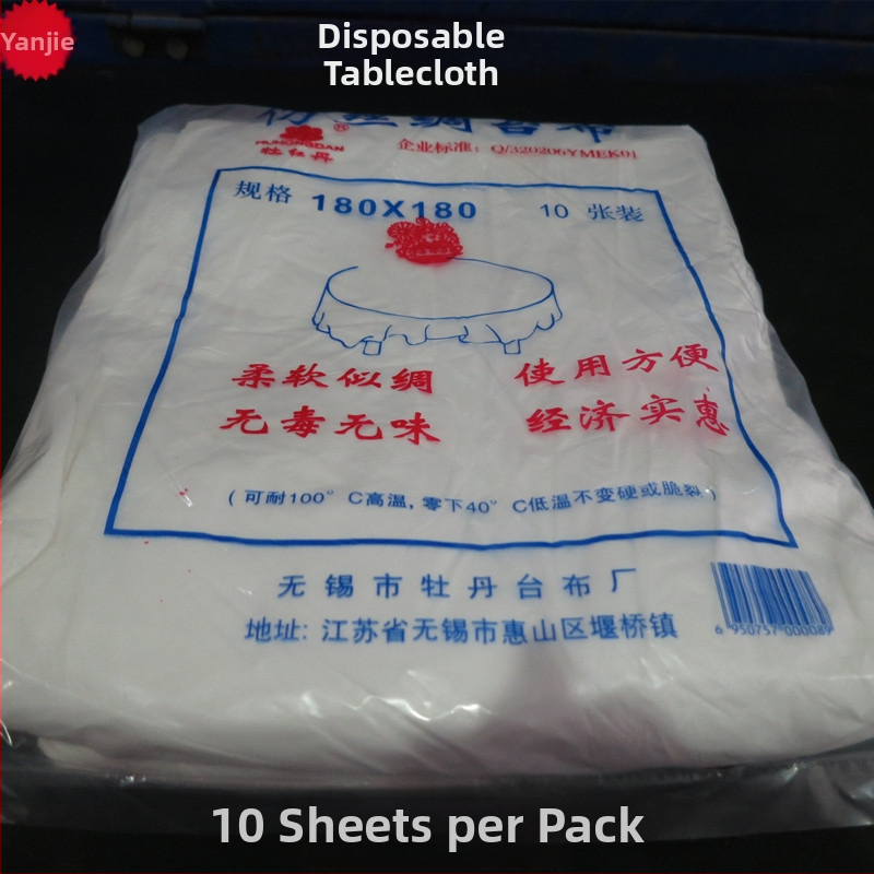 Egyszer használatos négyzet alakú műanyag asztalterítő, vastagított szaténhatás, vastagság 1, csomagolás 100 darab, catering, éttermek és szállodák számára