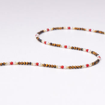 Kézzel készített aranyozott réz tigroszem medálos nyaklánc gyöngyös lánccal, geometriai dizájn, hossz 31-40 cm, nőknek