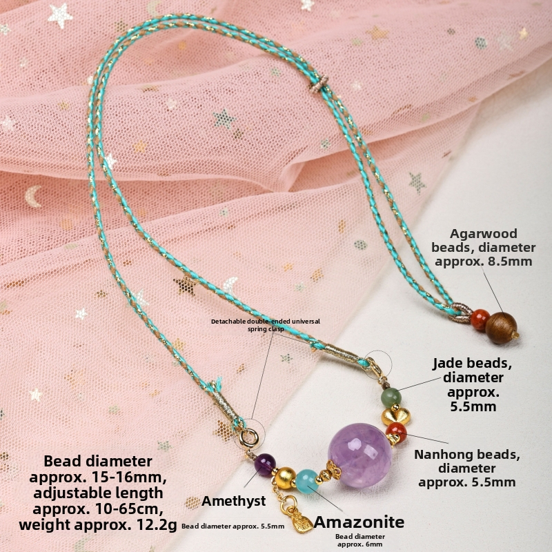 Μενταγιόν Jinyao με φυσικό αμέθυστο και πλευρικούς λίθους αμέθυστο και Νανχονγκ, απλό στυλ, συσκευασμένο μεμονωμένα