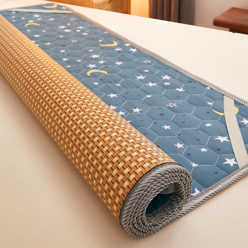 Татами мат – естествен латекс, овална форма, миещ се, мрежест шаблон, по поръчка, за всекидневна и спалня