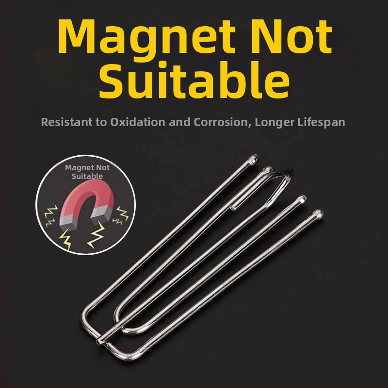 Nerūsējošā tērauda aizkaru āķi ar četru zobu dizainu, klipi un sprādzes