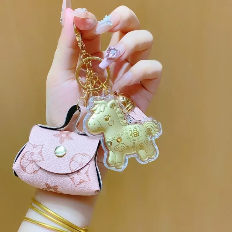 Κλειδοθήκη από δέρμα - 999 καθατό χρυσό, μοντέρνο απλό στυλ, έτοιμο δώρο (Δέρμα; 999 καθαρό χρυσό; Μοντέρνο απλό στυλ; Έτοιμο δώρο)