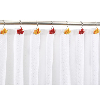 12 gab. rezīns dušas aizkaru āķi ar kļavas lapas rakstu, idilliskais stils