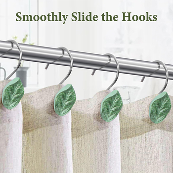 Dušas aizkaru āķi – lapu formas sveķi, mūsdienīgs minimālisma stils, X601