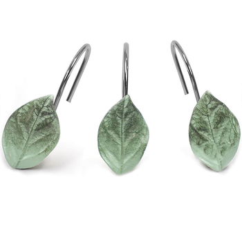 Dušas aizkaru āķi – lapu formas sveķi, mūsdienīgs minimālisma stils, X601