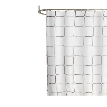 Dušas aizkars no poliestera auduma, kvadrātveida raksts, logotipa drukāšana, vienkāršs stils, pielāgošana pieejama