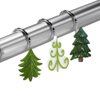 Kuke za tuš zavjese, smola, jednostruki kukasti, moderan minimalistički stil, šifra proizvoda Kesen