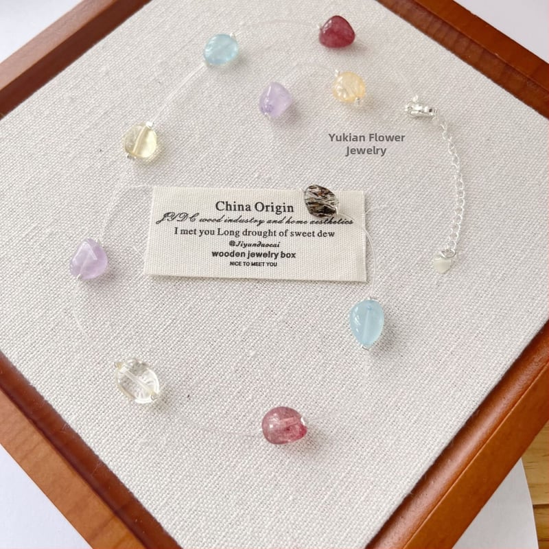 Колие с кристали и странични камъни: аметист, цитрин и кристал • бароков стил • материал: кристал • индивидуална опаковка • издаване през лято 2025