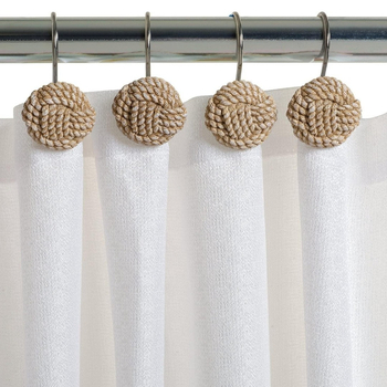 12 gb dušas aizkaru āķi no sveķiem ar diegu bumbiņas dizainu