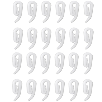 Plastični kukice za zavjese – u obliku 9 i 6, s trakom od tkanine, bijeli, pakiranja 50/100/200