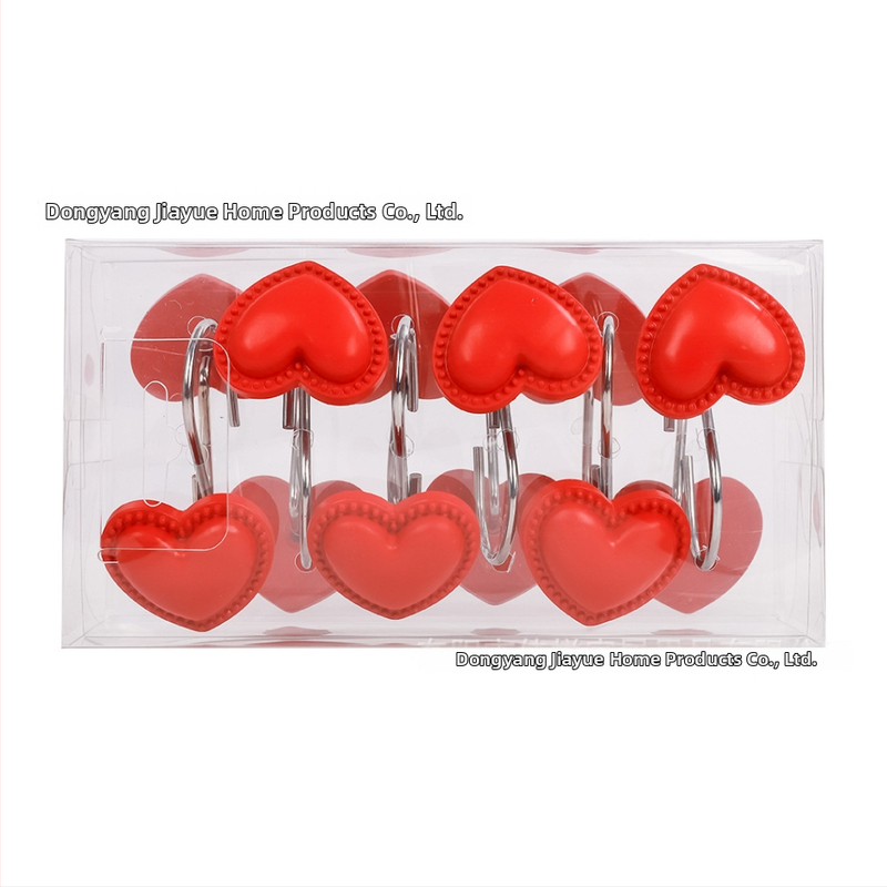 Sveķu sirdsformas aizkaru āķi, 12 gab., Jiayue