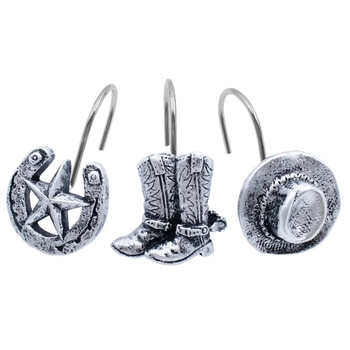 Zuhanyfüggöny-akasztók – műgyanta, egyhorogos kialakítású, 12 darabos készlet, modern minimál stílus