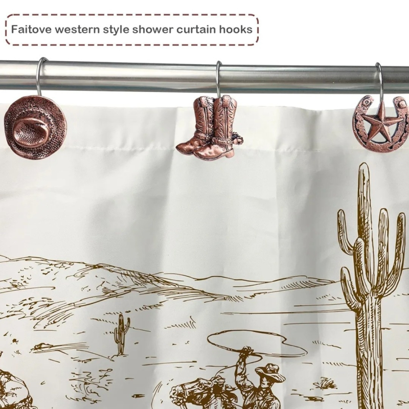 Zuhanyfüggöny-akasztók – műgyanta, egyhorogos kialakítású, 12 darabos készlet, modern minimál stílus