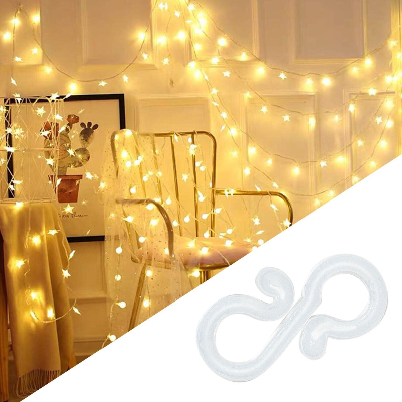 LED függönyfénylánc kampó – 100 darab, műanyag, egykaros, modern minimalist WT2301