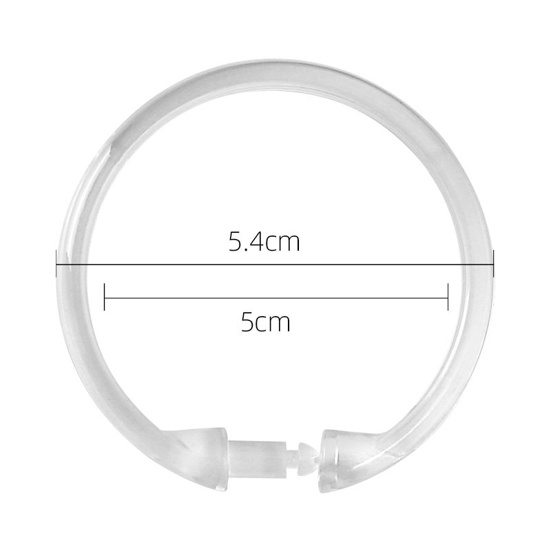 Aizkaru gredzeni – plastmasas, O-veida forma, mūsdienīgs minimalistisks stils, 12 gab. kastē