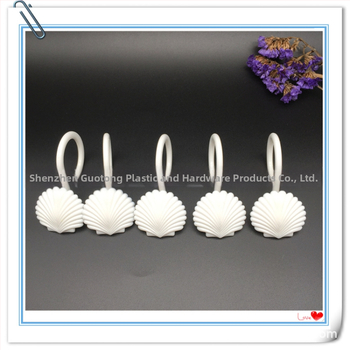 Zuhanyfüggöny akasztó, C alakú, plasztik, egy horoggal, PVC/PP/PE/ABS/Nylon, teherbírás 20–30 kg