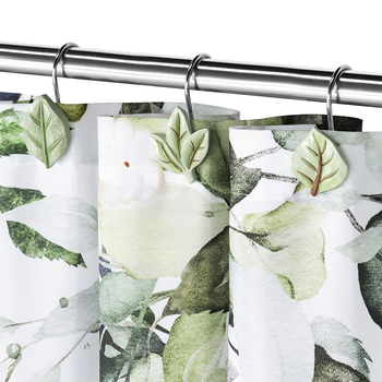 Sveķa aizkara āķis, pastorālais stils, X602, 12 gab. iepakojumā, dekoratīvs lapu dizains