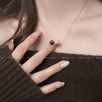 Colier din oțel titan, piatră naturală ca pandantiv, formă inimă și U, lanț obișnuit, origine Jinhua