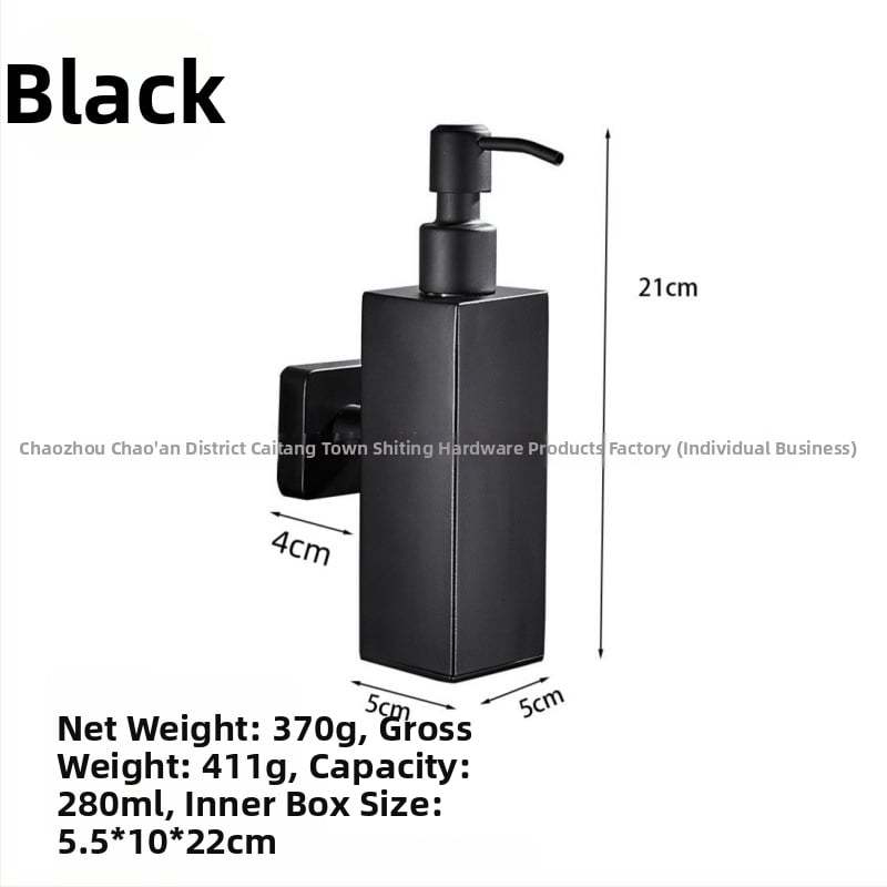 Nerūdijančio plieno sieninis muilo dozatorius rankiniu spaudimu, modernus minimalistinis stilius, prekės ženklas Shuoen