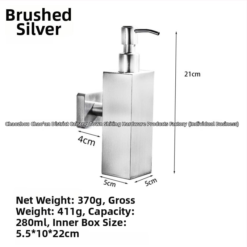 Nerūdijančio plieno sieninis muilo dozatorius rankiniu spaudimu, modernus minimalistinis stilius, prekės ženklas Shuoen