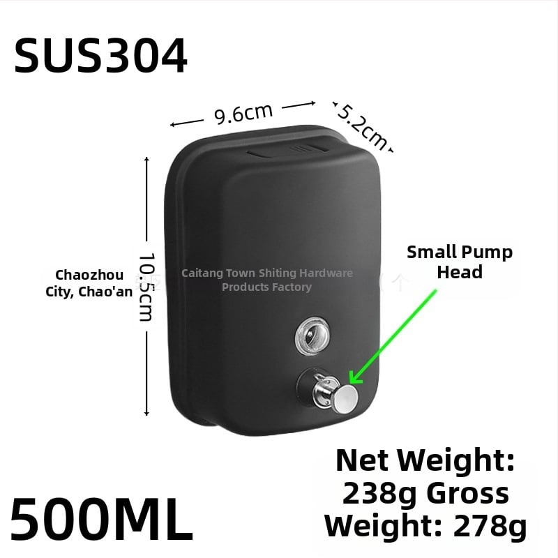 Nerūdijančio plieno sieninis muilo dozatorius rankiniu spaudimu, modernus minimalistinis stilius, prekės ženklas Shuoen