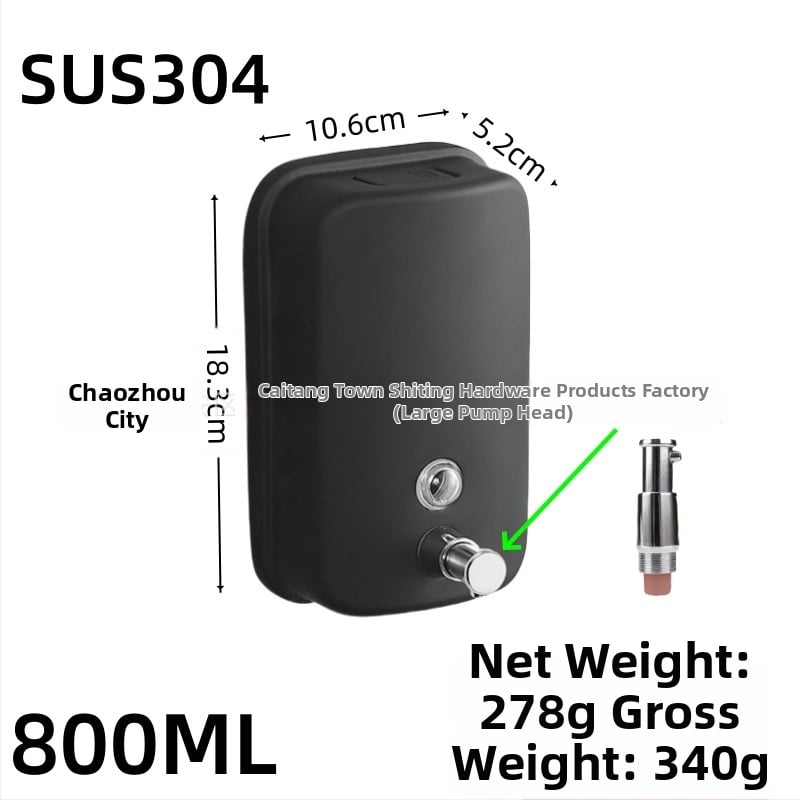 Nerūdijančio plieno sieninis muilo dozatorius rankiniu spaudimu, modernus minimalistinis stilius, prekės ženklas Shuoen