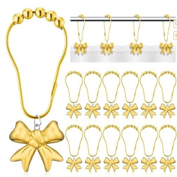 Ív alakú zuhanyfüggöny horog vas és gyanta anyagból, egyetlen horog, modern minimalist stílus, lógó dekoráció, teherbírás 2 kg