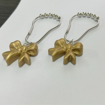 Ív alakú zuhanyfüggöny horog vas és gyanta anyagból, egyetlen horog, modern minimalist stílus, lógó dekoráció, teherbírás 2 kg