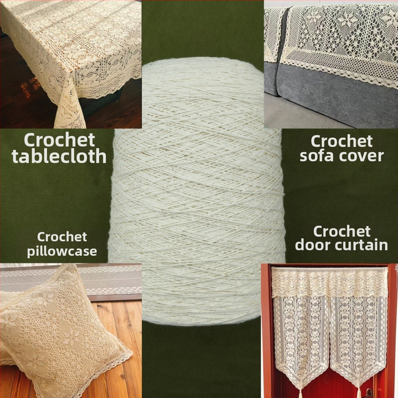 Mezgimo siūlai mezginiams – 100% medvilnė, 3000 m ilgio, tinkama šalikams, užuolaidoms ir namų tekstilei