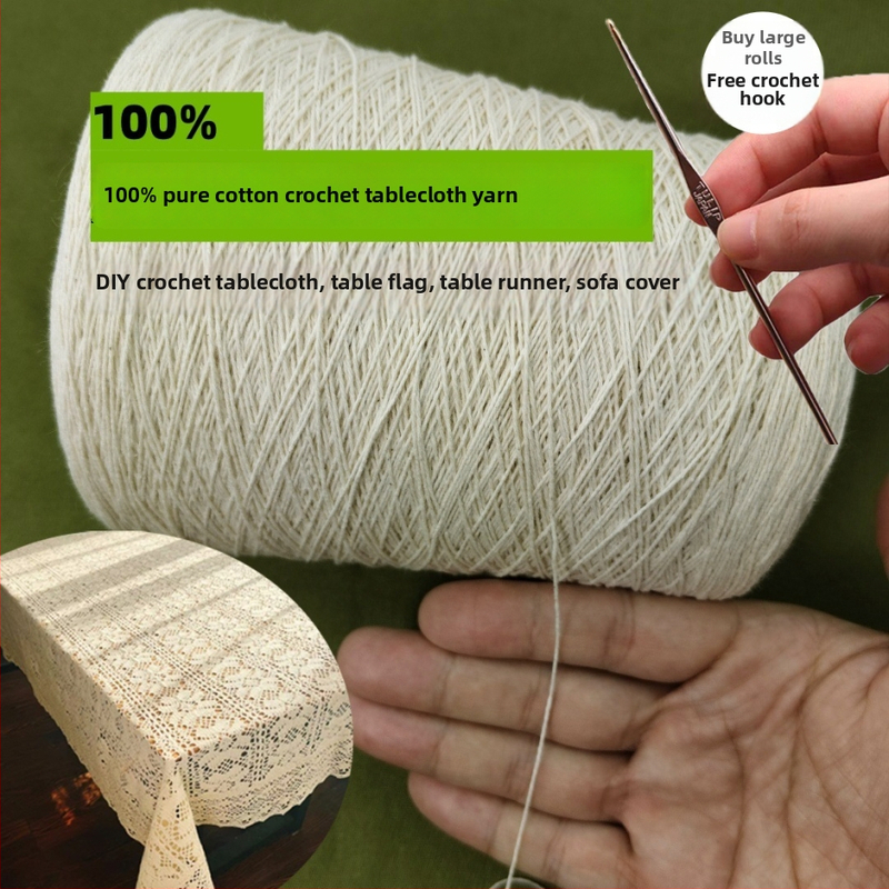 Fir de croșetat din bumbac 100%, 3000 m, pentru eșarfe, perdele și textile de casă