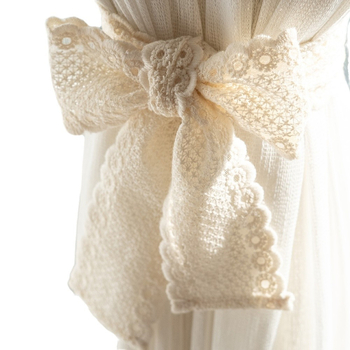 Csipkés függönyzsinór kézzel kötött masnival - modern minimalista francia dekorációs öv