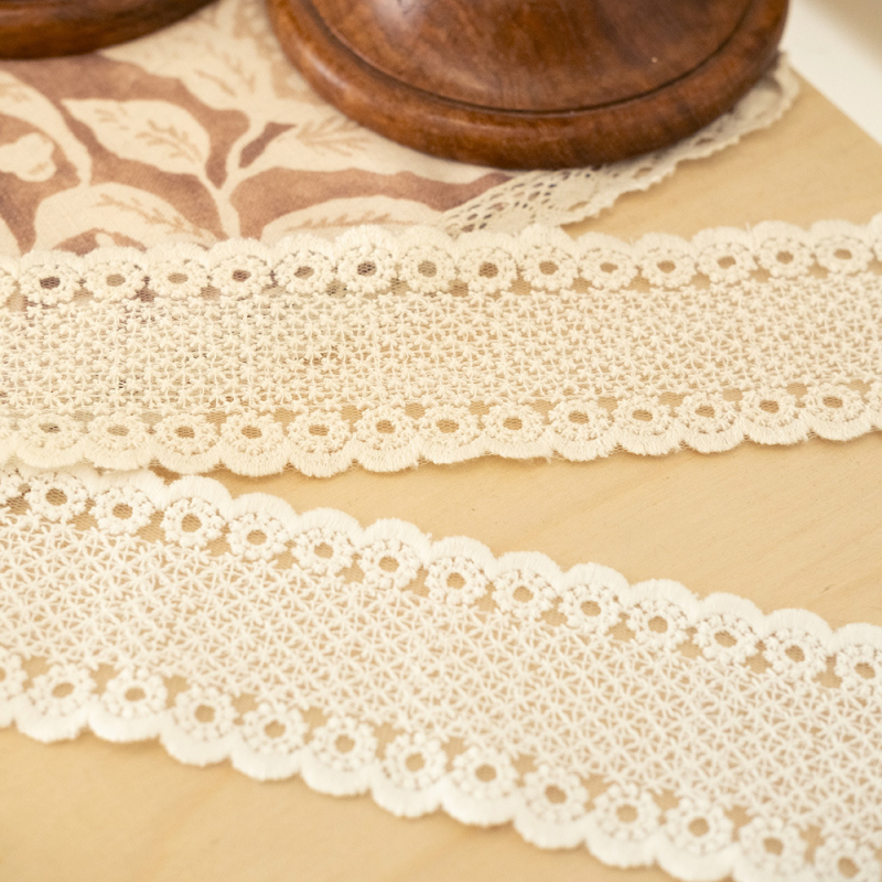 Csipkés függönyzsinór kézzel kötött masnival - modern minimalista francia dekorációs öv