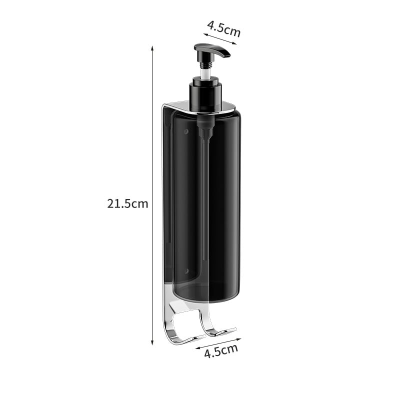 Sieninis muilo dozatoriaus laikiklis viešbučiams ir butų nuomoms, dušo gelio ir šampūno laikiklis, nerūdijantis plienas, rankiniu spaudimu veikiantis, 435 g, paviršius: poliruotas/dažytas/elektroplatinavimas, prekės ženklas Hanchi