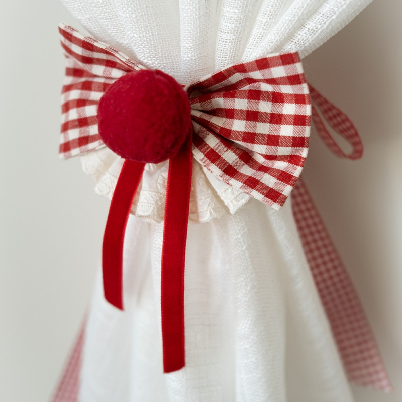 HEGALY Legături pentru perdele din material, Model carouri, Stil modern, Fără personalizare