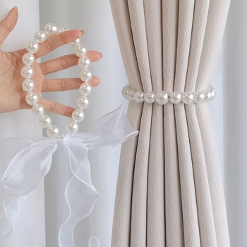 Curea pentru perdea din dantelă, cu funda și mărgele, stil simplu (Material: Dantelă; Categorie: Curea pentru perdea; Stil: Simplu; Personalizare: Nu; Etichetă privată: Nu)